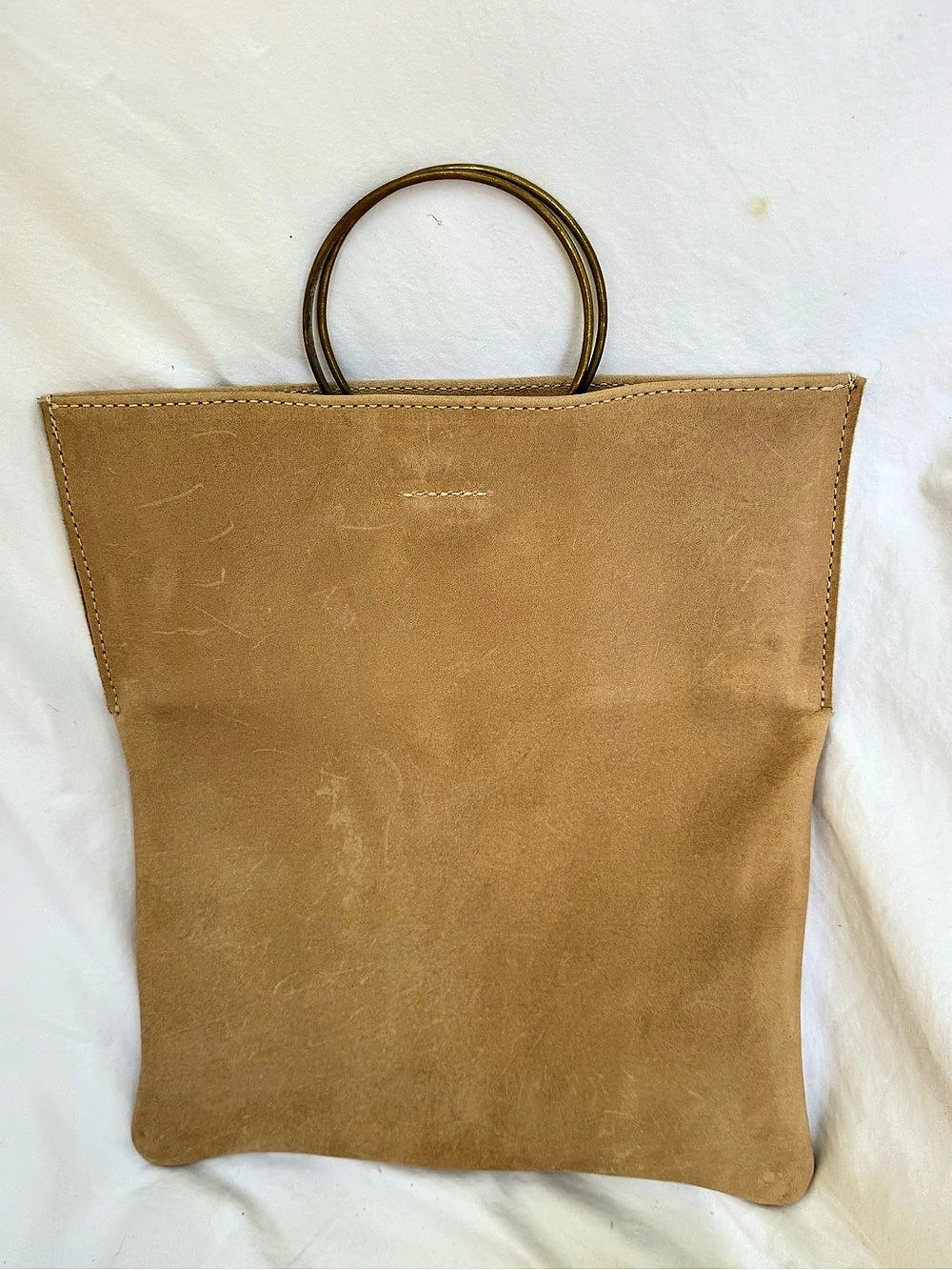 Parker Clay Nyala Full-Grain Leather Foldover Clutch Brown Tote